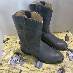 Bronco Gray Roper Cowboy Boots Youth Size 4 D Style 1511930 USA